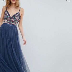 Needle and thread long blue dress